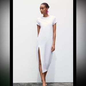 Zara Washed White Midi Dress